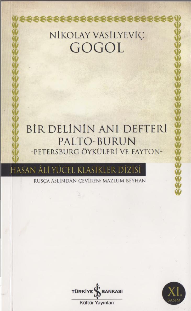 Palto-Burun, Petersburg Öyküleri ve Fayton Kitap Kapağı