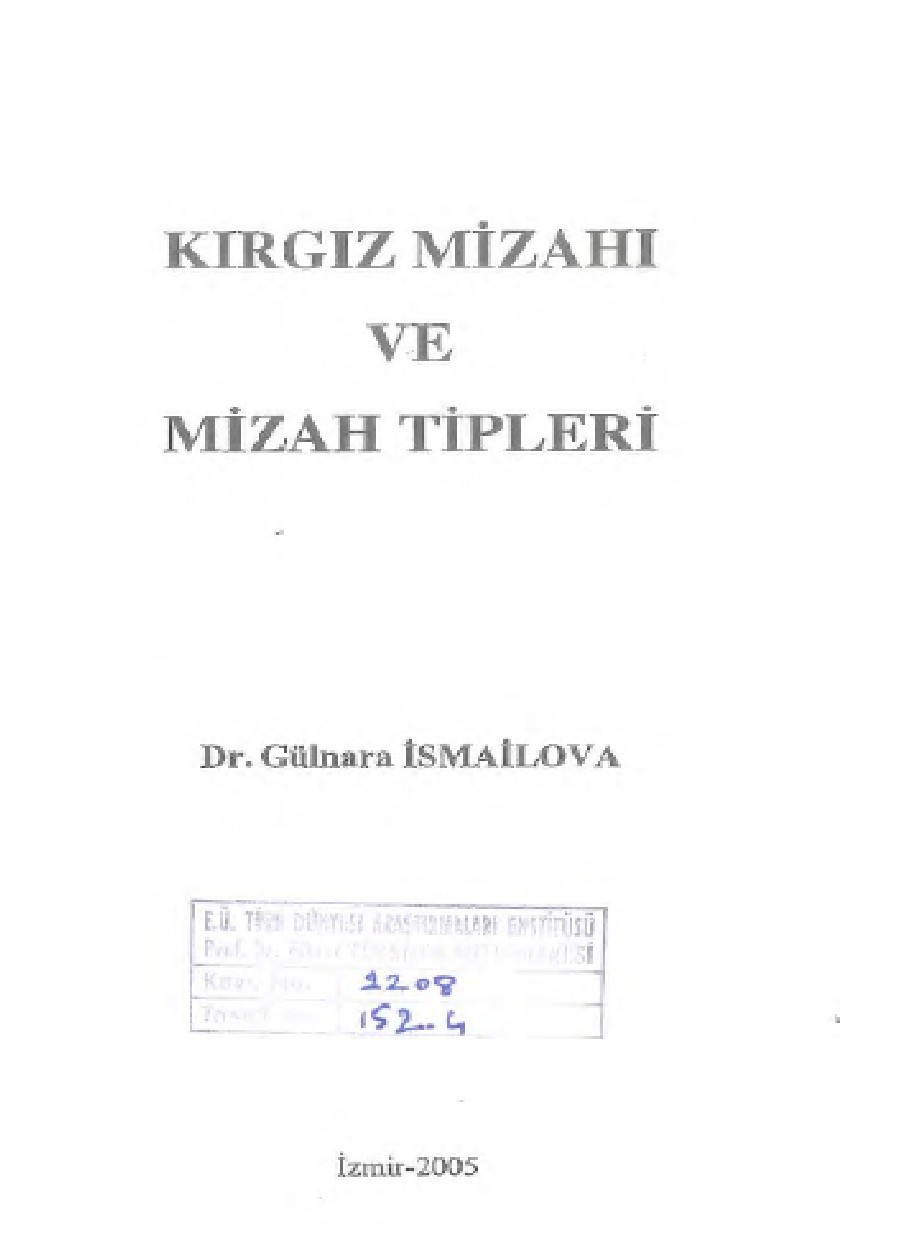 Kırgız Mizahı Ve Mizah Tipleri Kitap Kapağı
